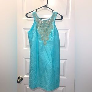 Lilly Pulitzer Gold Detailed, V neck back, short dress